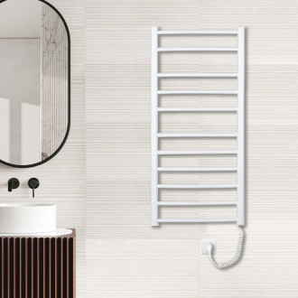 CERANO Elektrický sušák ručníků Luca bílá lesklá 1160x550 mm LIV-W-EG-11-55-X