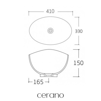 CERANO Keramické umyvadlo na desku Giorgio bílá lesklá 41x33 cm CER-428413