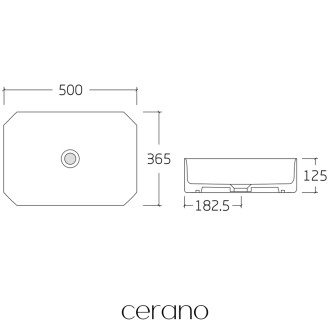 CERANO Keramické umyvadlo na desku Liberto bílá lesklá 50x36,5 CER-477002