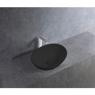 CERANO Keramické umyvadlo na desku Otto - černá matná - 36x29,5 cm CER-477008