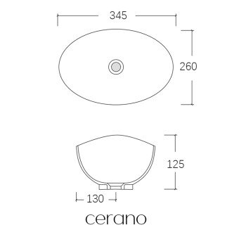 CERANO Keramické umyvadlo na desku Otto - černá matná - 36x29,5 cm CER-477008