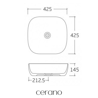 CERANO Keramické umyvadlo na desku Sano bílá lesklá 42,5x42,5 cm CER-433070