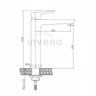 Invena DOKOS BU-19-W04-V Umyvadlová baterie vysoká, chrom-černá