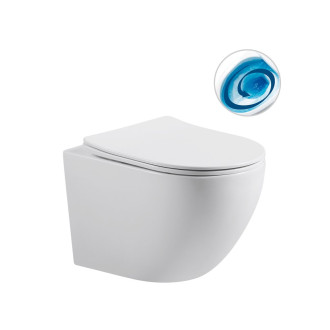 CERANO Podomítkový WC set Cesso bílá lesklá WC tlačítko Classic, chrom k zazdění