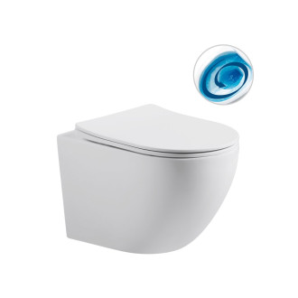 CERANO Podomítkový WC set Cesso bílá matná WC tlačítko Classic, bílé k zazdění