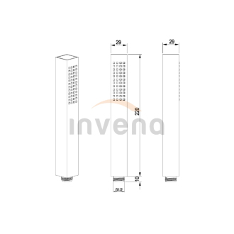 Invena SVART AS-92-004-S Sprchová hlavice, černá
