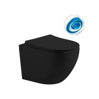CERANO Podomítkový WC set Cesso černá mat WC tlačítko Slim, černé matné k zazdění
