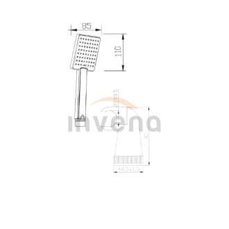Invena PATRAS AU-31-M04-G Vanová sestava, černá