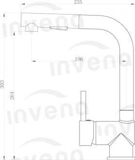 Invena PATRAS BZ-43-W01-C Dřezová baterie s vytahovací sprchou, chrom