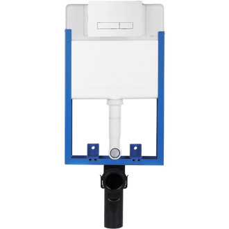 CERANO Podomítkový WC set Verde černá mat WC tlačítko Slim, bílé k zazdění CER-8050BD43