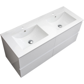CERANO Koupelnová skříňka Carole+ker.dvojumyvadlo Todo bílá matná 120x49,8x46cm CER-476315
