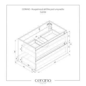 CERANO Koupelnová skříňka Carole+keram. umyvadlo Todo bílá matná 80x49,8x46cm CER-476309