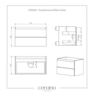 CERANO Koupelnová skříňka Carole+keram. umyvadlo Todo bílá matná 80x49,8x46cm CER-476309