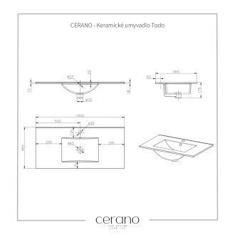 CERANO Koupelnová skříňka Carole+keram.umyvadlo Todo černá matná 100x49,8x46cm CER-476330