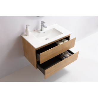 CERANO Koupelnová skříňka Carole+keramické umyvadlo Todo přírodní 80x49,8x46cm CER-476339