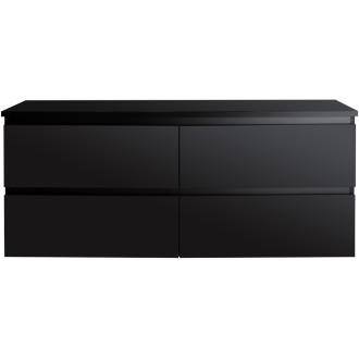 CERANO Koupelnová skříňka Carole s deskou pod umyvadlo černá mat. 120x49,8x46cm CER-476396