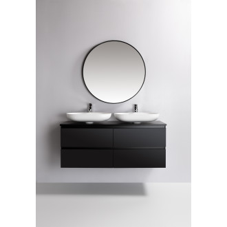 CERANO Koupelnová skříňka Carole s deskou pod umyvadlo černá mat. 120x49,8x46cm CER-476396