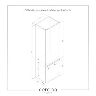 CERANO Koupelnová skříňka vysoká Carole černá matná 45x150x34 cm CER-431644