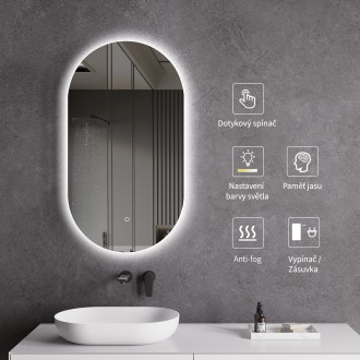 CERANO Koupelnové LED zrcadlo Argento 80x40 cm CER-429331