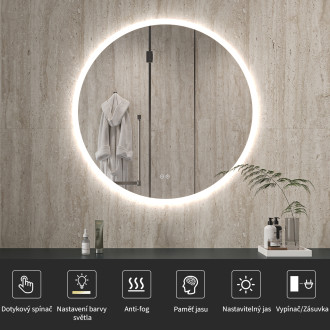CERANO - Koupelnové LED zrcadlo Aureo - Ø 60 cm