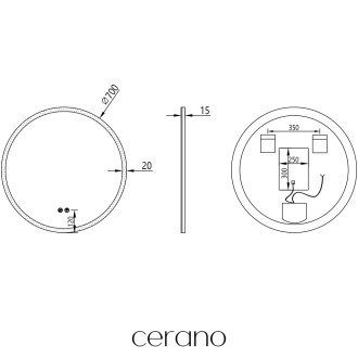 CERANO - Koupelnové LED zrcadlo Blanco, akrylátový rám - bílá lesklá - O 70 cm CER-541636
