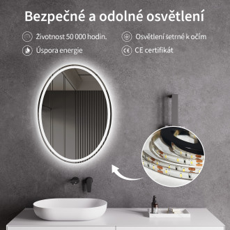 CERANO Koupelnové LED zrcadlo Cielo - 50x70 cm CER-476702