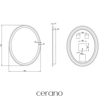 CERANO Koupelnové LED zrcadlo Cielo - 50x70 cm CER-476702