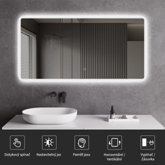 CERANO Koupelnové LED zrcadlo Grande 120x70 cm CER-DY-2073Y