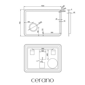CERANO Koupelnové LED zrcadlo Lucido 100x70 cm CER-429346