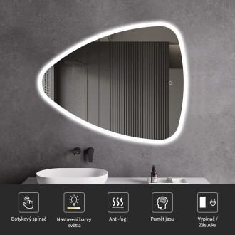 CERANO Koupelnové LED zrcadlo Riflettore 80x65 cm CER-429322