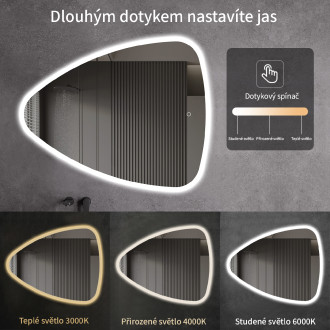 CERANO Koupelnové LED zrcadlo Riflettore 80x65 cm CER-429322