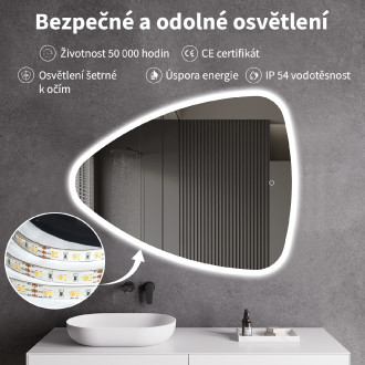 CERANO Koupelnové LED zrcadlo Riflettore 80x65 cm CER-429322