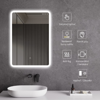 CERANO Koupelnové LED zrcadlo Silvano 80x60 cm CER-429265