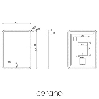 CERANO Koupelnové LED zrcadlo Silvano 80x60 cm CER-429265