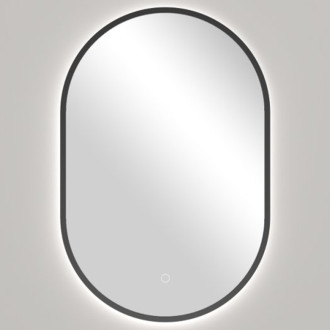 CERANO Koupelnové LED zrcadlo Valto, kovový rám černá matná 40x60 cm CER-NT8144D-40X60