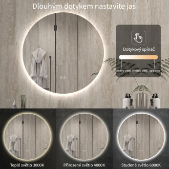 CERANO - Koupelnové LED zrcadlo Verido - Ø 50 cm