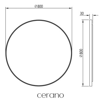 CERANO Koupelnové zrcadlo Vado, kovový rám černá matná 80 cm CER-NT8232B-80