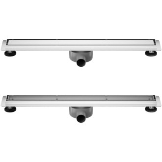 CERANO - Lineární odtokový žlab se sifonem, otočný 360° - design 2v1 - chrom - 100 cm
