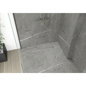 CERANO - Lineární odtokový žlab se sifonem, otočný 360° - design 2v1 - chrom - 100 cm