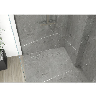 CERANO Lineární odtokový žlab se sifonem, otočný 360° design 2v1 chrom 70 cm CER-414926