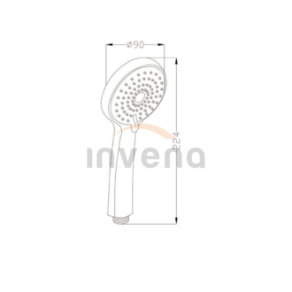 Invena DAFNI AS-02-004-S Sprchová hlavice, černá