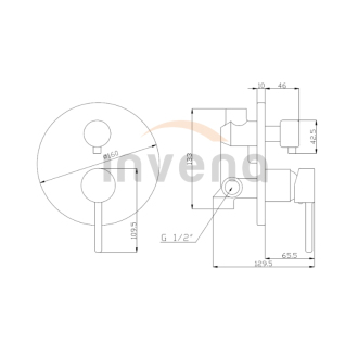 Invena DAFNI BP-88-4O2-A Podomítková sprchová baterie, černá