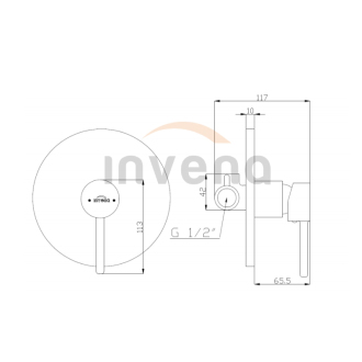 Invena DAFNI BP-88-4O1-A Podomítková sprchová baterie, černá