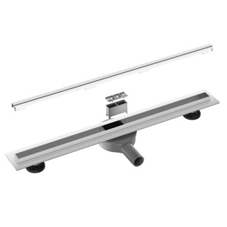 CERANO Lineární odtokový žlab Slim, se sifonem, otočný 360° chrom 120 cm CER-414899