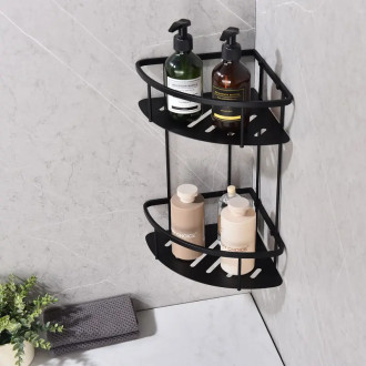 CERANO Nástěnná koupelnová polička Alto černá mat