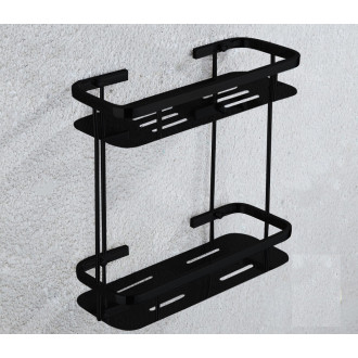 CERANO Nástěnná koupelnová polička Alto černá mat CER-479521