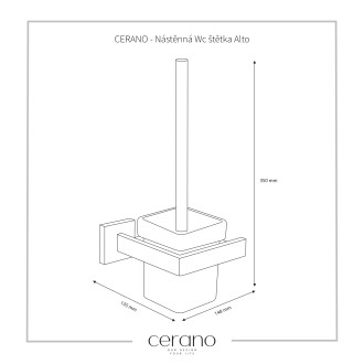 CERANO Nástěnná WC štětka Alto chrom CER-479347