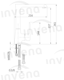 Invena SIROS BZ-90-L04-A Dřezová baterie, černá