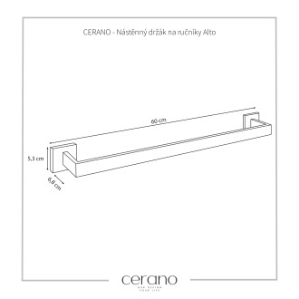 CERANO - Nástěnný držák na ručníky Alto - chrom - 60 cm