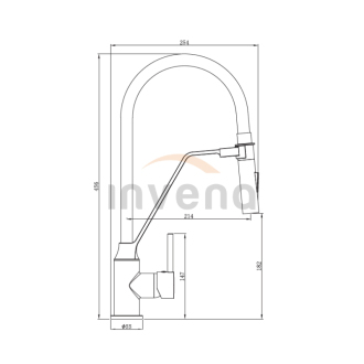 Invena MAGNETIC BZ-30-L04-C Dřezová baterie, černá